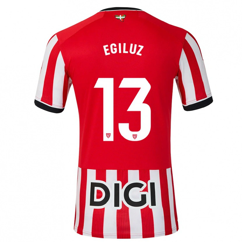 Danxen Niño Camiseta Unai Egiluz #13 Rojo Negro Blanco 1ª Equipación 2026/27 La Camisa
