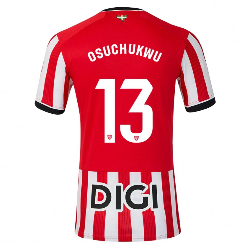 Danxen Niño Camiseta Darlington Osuchukwu #13 Rojo Negro Blanco 1ª Equipación 2026/27 La Camisa