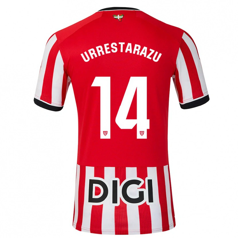 Danxen Niño Camiseta Mikel Urrestarazu #14 Rojo Negro Blanco 1ª Equipación 2026/27 La Camisa