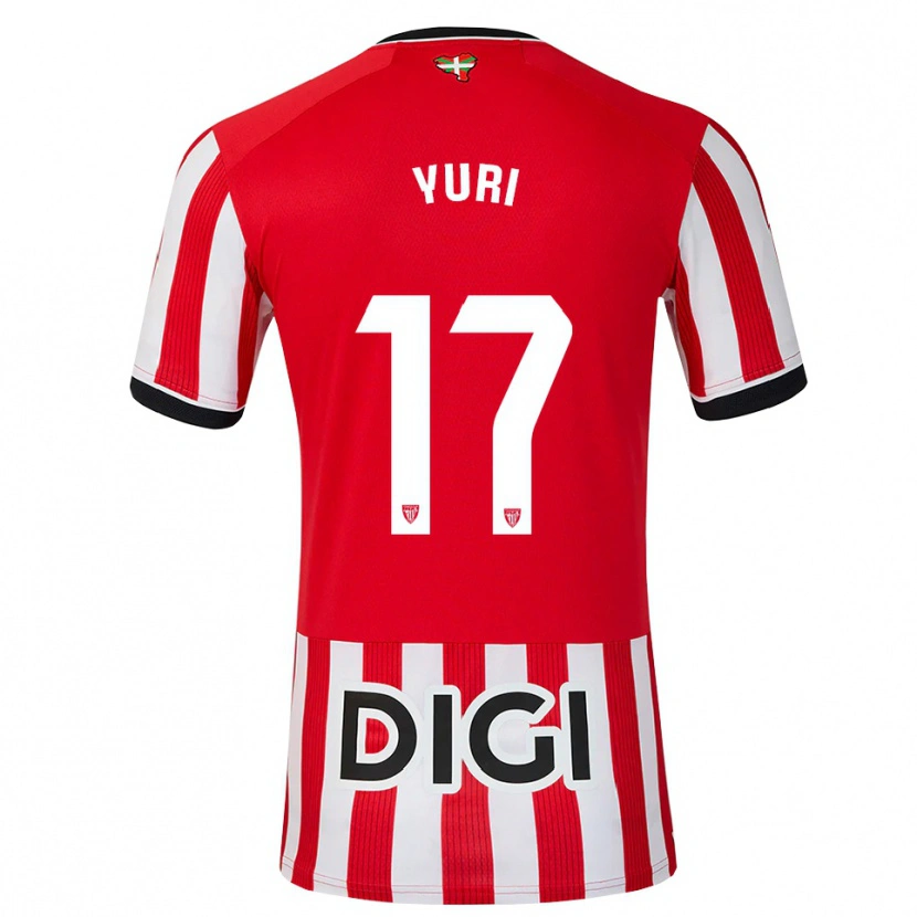 Danxen Niño Camiseta Yuri Berchiche #17 Rojo Negro Blanco 1ª Equipación 2026/27 La Camisa