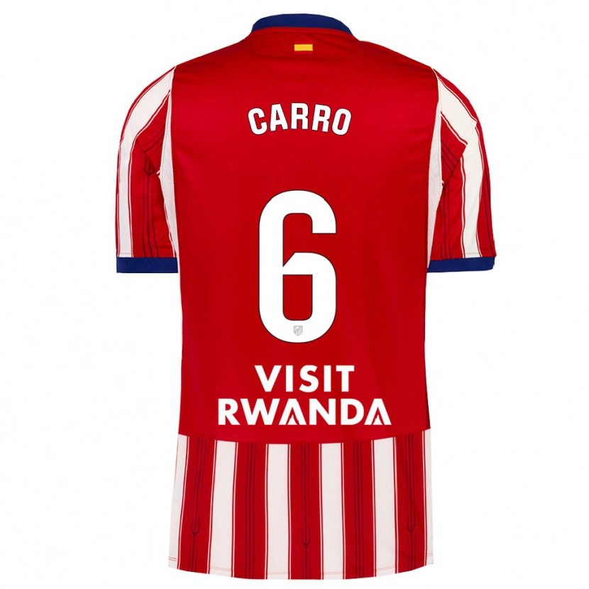 Danxen Niño Camiseta Mikel Carro #6 Azul Real Rojo Blanco 1ª Equipación 2026/27 La Camisa