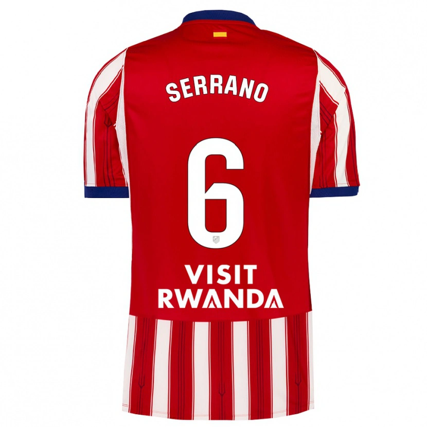 Danxen Niño Camiseta Javi Serrano #6 Azul Real Rojo Blanco 1ª Equipación 2026/27 La Camisa