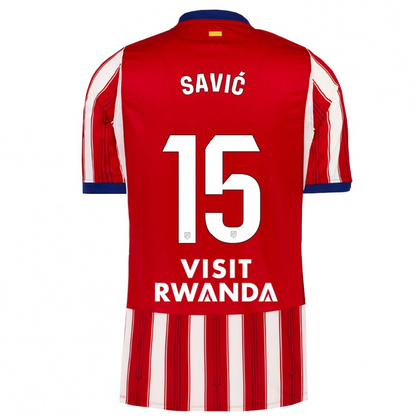 Danxen Niño Camiseta Stefan Savic #15 Azul Real Rojo Blanco 1ª Equipación 2026/27 La Camisa