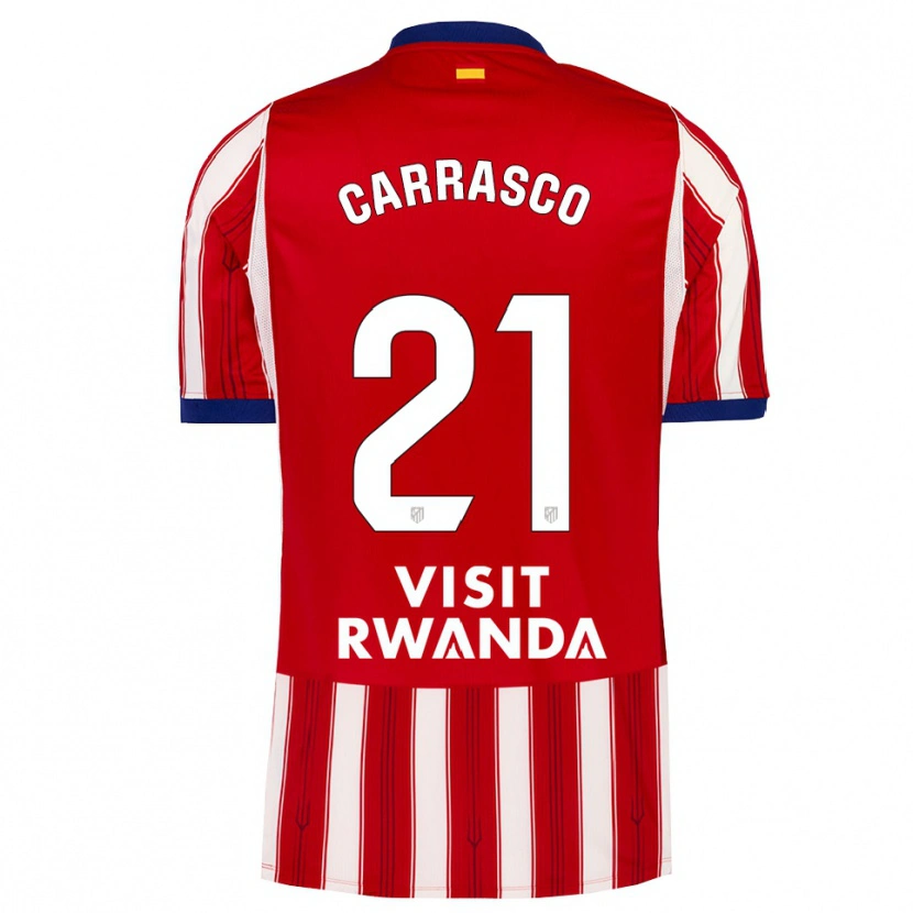Danxen Niño Camiseta Yannick Carrasco #21 Azul Real Rojo Blanco 1ª Equipación 2026/27 La Camisa