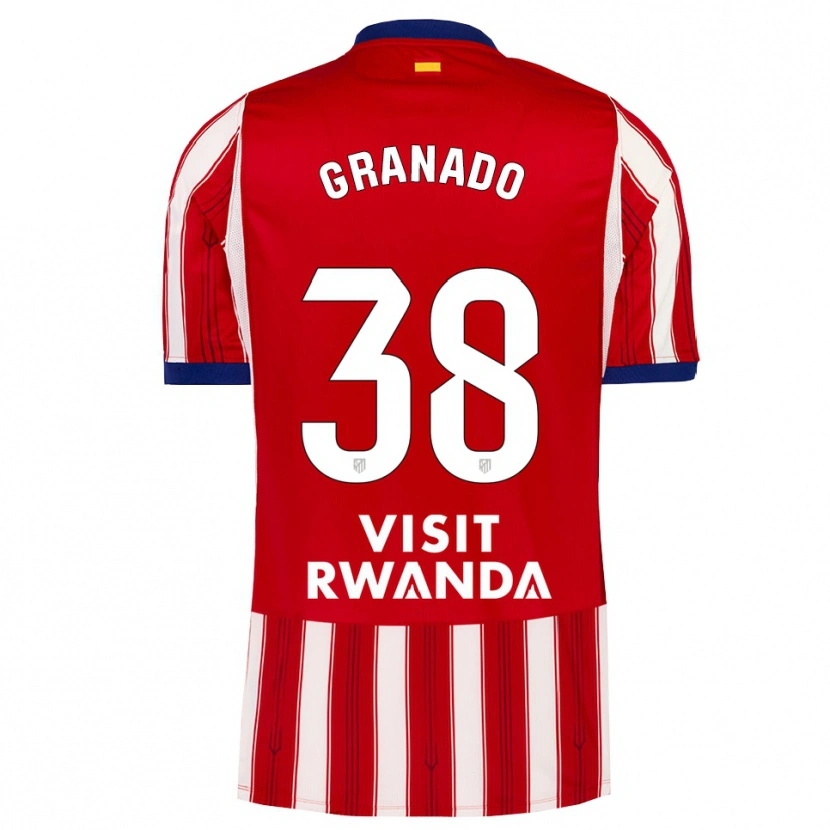Danxen Niño Camiseta Adrian Granado #38 Azul Real Rojo Blanco 1ª Equipación 2026/27 La Camisa