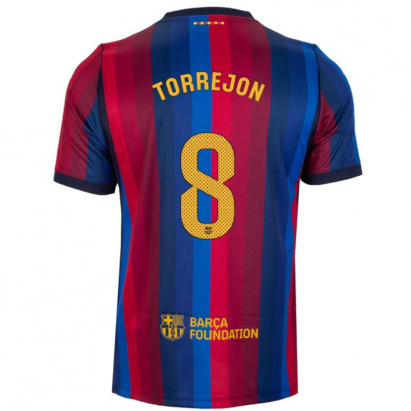 Danxen Niño Camiseta Marta Torrejon #8 Azul Real Rojo Amarillo 1ª Equipación 2026/27 La Camisa