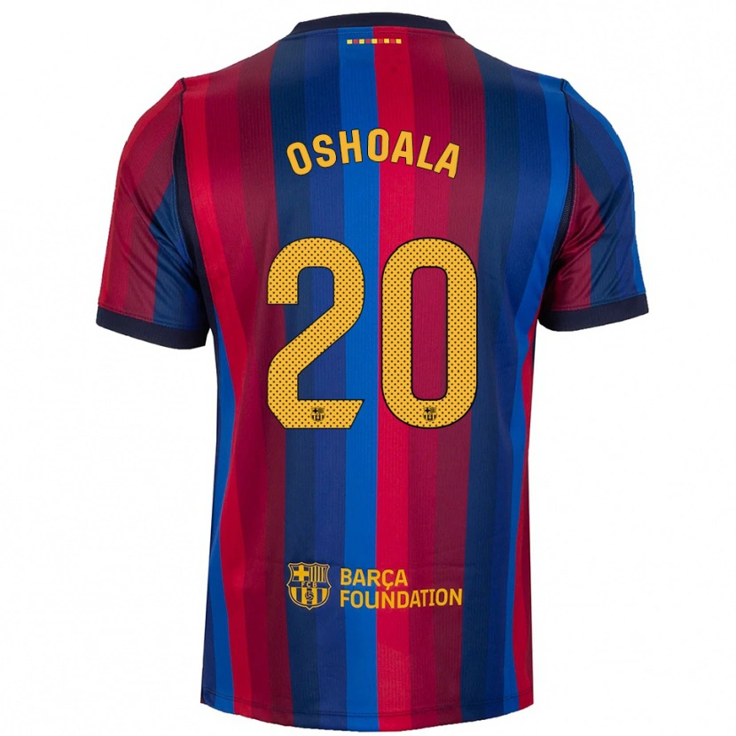 Danxen Niño Camiseta Asisat Oshoala #20 Azul Real Rojo Amarillo 1ª Equipación 2026/27 La Camisa
