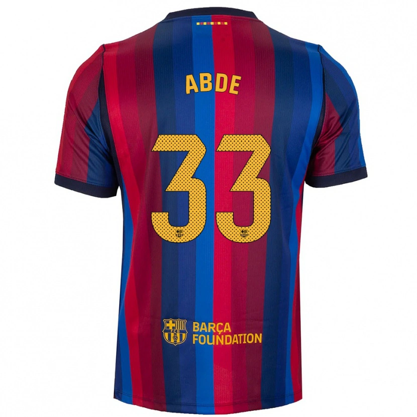 Danxen Niño Camiseta Ez Abde #33 Azul Real Rojo Amarillo 1ª Equipación 2026/27 La Camisa