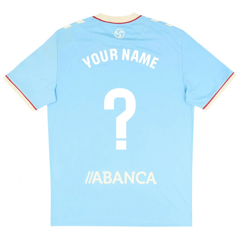 Danxen Niño Camiseta Su Nombre #0 Azul Cielo Blanco Rojo 1ª Equipación 2026/27 La Camisa