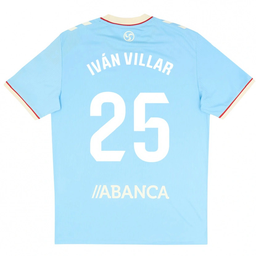 Danxen Niño Camiseta Iván Villar #25 Azul Cielo Blanco Rojo 1ª Equipación 2026/27 La Camisa
