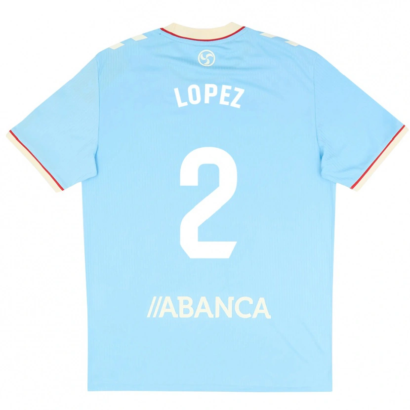 Danxen Niño Camiseta Iván López #2 Azul Cielo Blanco Rojo 1ª Equipación 2026/27 La Camisa