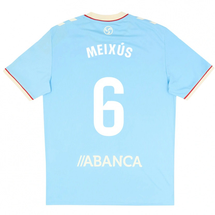 Danxen Niño Camiseta Pablo Meixús #6 Azul Cielo Blanco Rojo 1ª Equipación 2026/27 La Camisa
