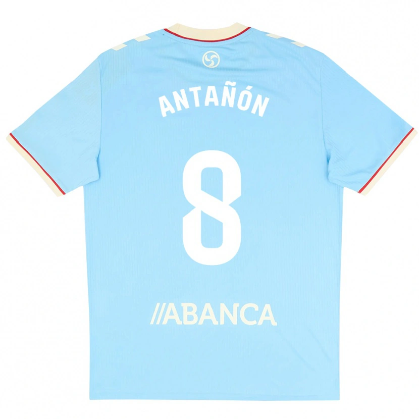 Danxen Niño Camiseta Andrés Antañón #8 Azul Cielo Blanco Rojo 1ª Equipación 2026/27 La Camisa