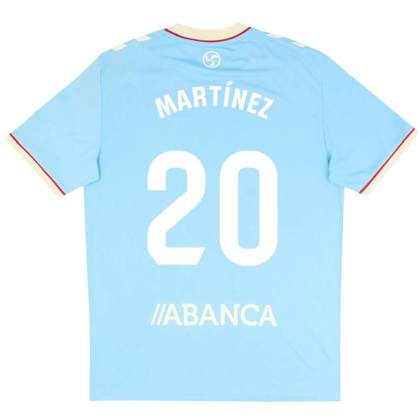 Danxen Niño Camiseta Lara Martínez #20 Azul Cielo Blanco Rojo 1ª Equipación 2026/27 La Camisa