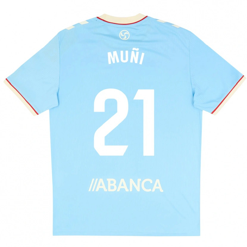 Danxen Niño Camiseta Sara Álvarez Muñi #21 Azul Cielo Blanco Rojo 1ª Equipación 2026/27 La Camisa