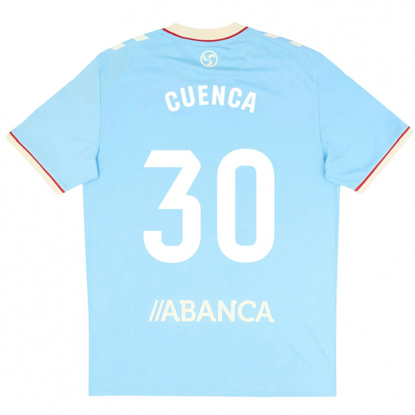Danxen Niño Camiseta Hugo Cuenca #30 Azul Cielo Blanco Rojo 1ª Equipación 2026/27 La Camisa