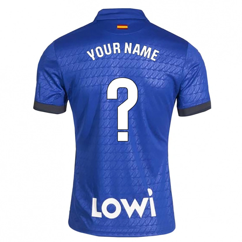 Danxen Niño Camiseta Su Nombre #0 Azul Blanco Negro 1ª Equipación 2026/27 La Camisa