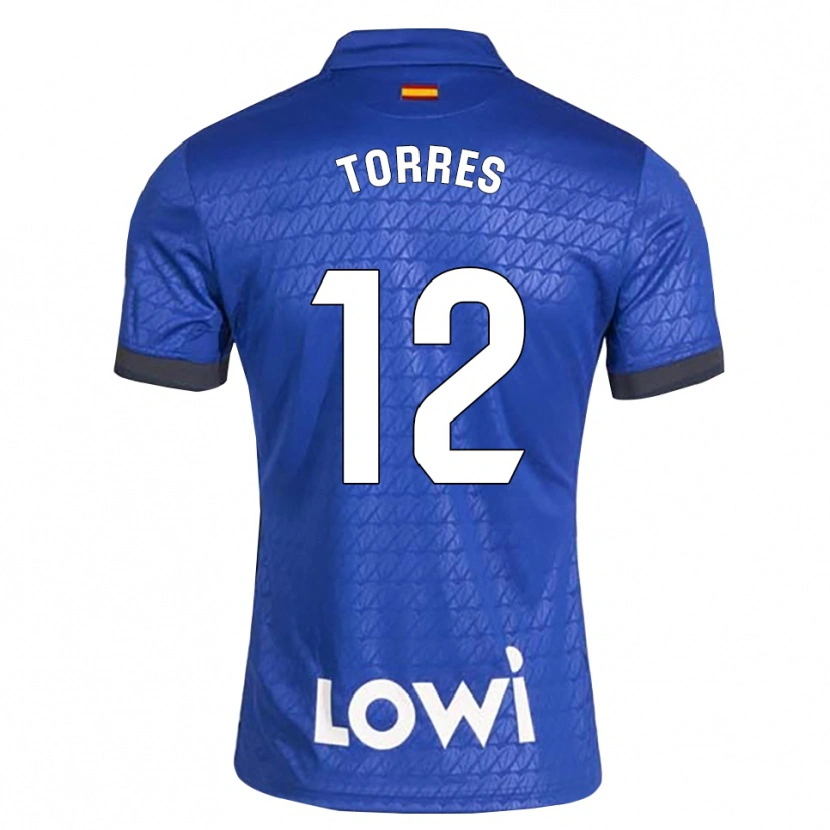 Danxen Niño Camiseta Rubén Torres #12 Azul Blanco Negro 1ª Equipación 2026/27 La Camisa