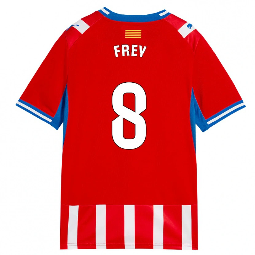 Danxen Niño Camiseta Darío Frey #8 Rojo Blanco Azul Cielo 1ª Equipación 2026/27 La Camisa