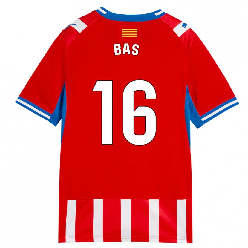 Danxen Niño Camiseta Jordi Bas #16 Rojo Blanco Azul Cielo 1ª Equipación 2026/27 La Camisa