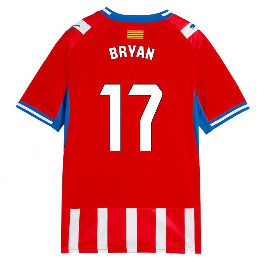 Danxen Niño Camiseta Bryan Gil #17 Rojo Blanco Azul Cielo 1ª Equipación 2026/27 La Camisa