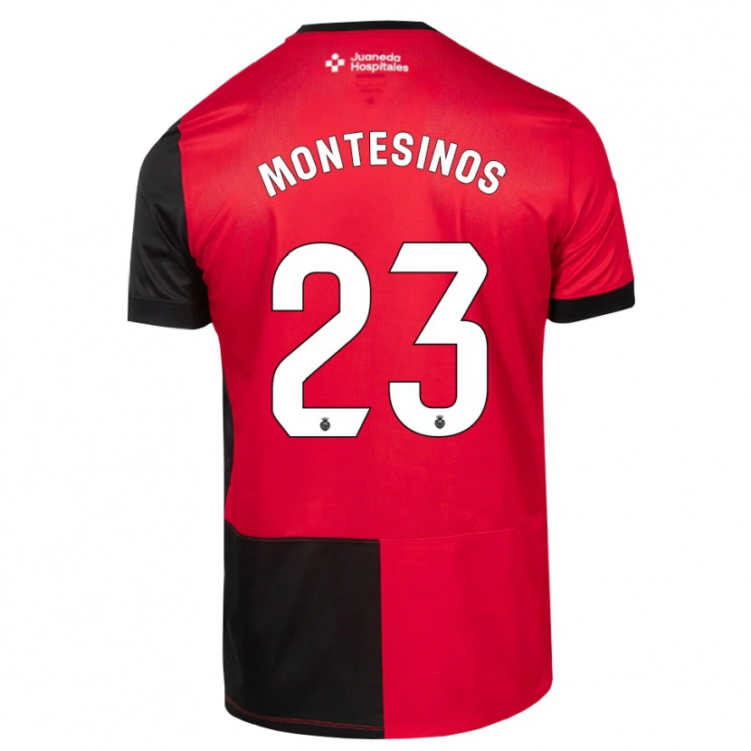 Danxen Niño Camiseta Pol Montesinos #23 Negro Rojo Blanco 1ª Equipación 2026/27 La Camisa