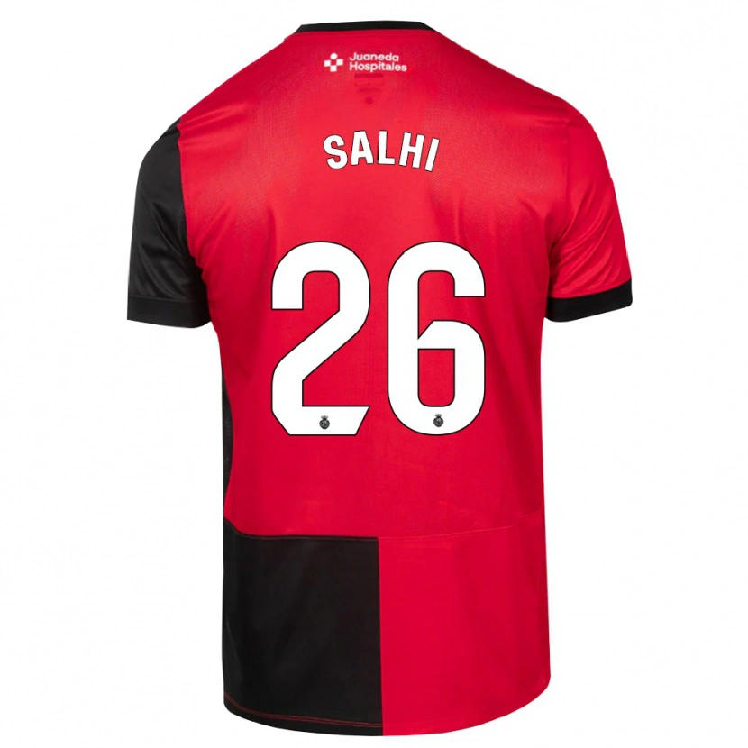 Danxen Niño Camiseta Iliesse Salhi #26 Negro Rojo Blanco 1ª Equipación 2026/27 La Camisa