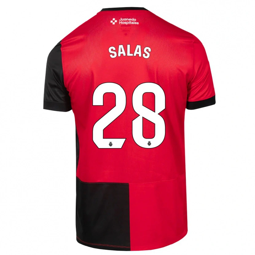 Danxen Niño Camiseta Jan Salas #28 Negro Rojo Blanco 1ª Equipación 2026/27 La Camisa
