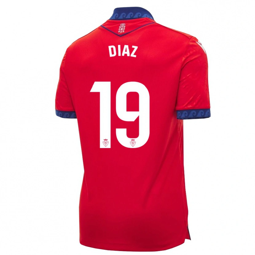 Danxen Niño Camiseta Lucas Diaz #19 Rojo Azul Marino Blanco 1ª Equipación 2026/27 La Camisa