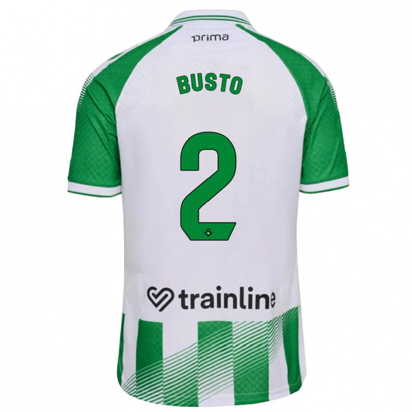 Danxen Niño Camiseta Pablo Busto #2 Verde Claro Negro Blanco 1ª Equipación 2026/27 La Camisa