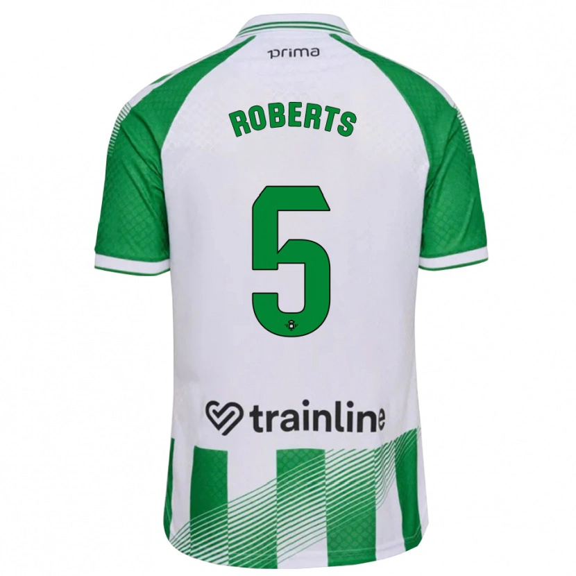 Danxen Niño Camiseta Rhiannon Roberts #5 Verde Claro Negro Blanco 1ª Equipación 2026/27 La Camisa
