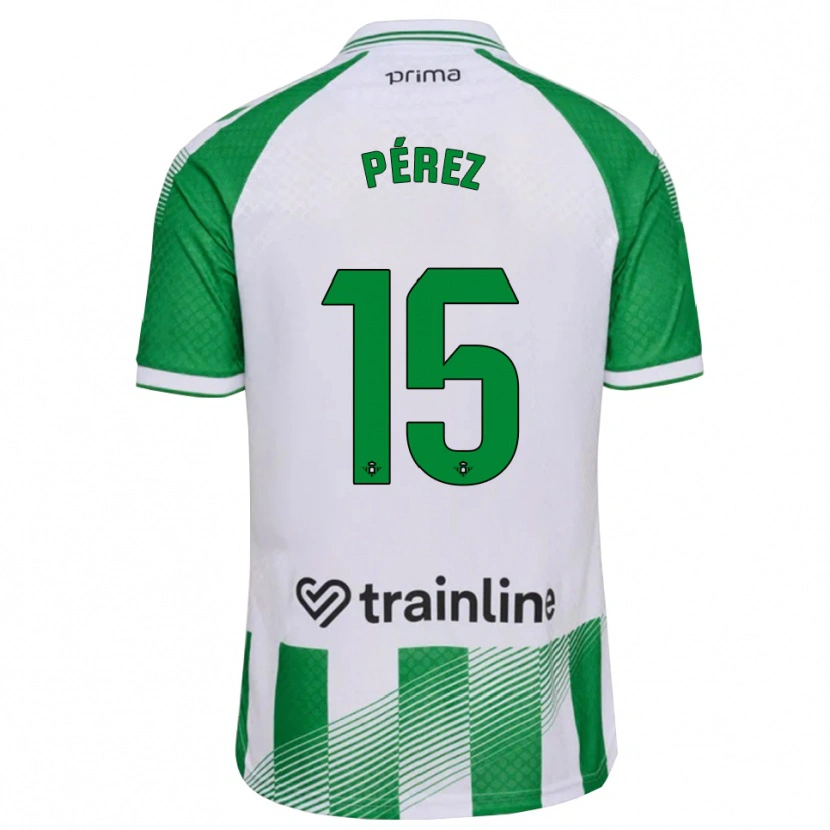 Danxen Niño Camiseta Álex Pérez #15 Verde Claro Negro Blanco 1ª Equipación 2026/27 La Camisa