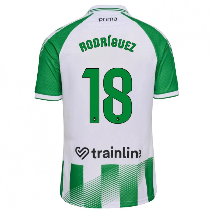 Danxen Niño Camiseta Juan Rodríguez #18 Verde Claro Negro Blanco 1ª Equipación 2026/27 La Camisa