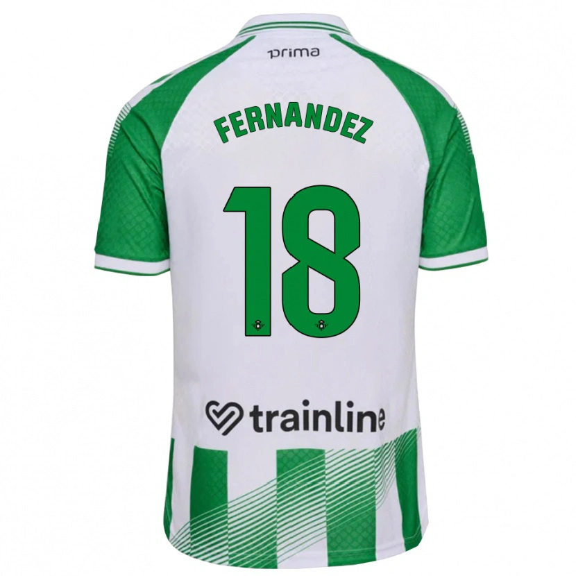 Danxen Niño Camiseta Nicolás Fernández #18 Verde Claro Negro Blanco 1ª Equipación 2026/27 La Camisa