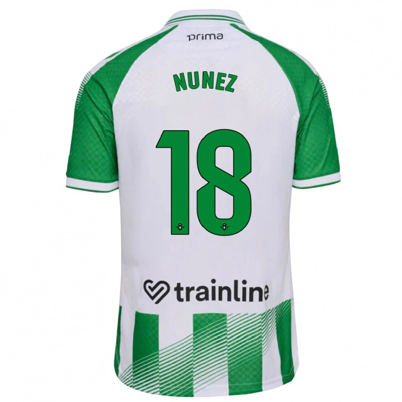 Danxen Niño Camiseta Romina Núñez #18 Verde Claro Negro Blanco 1ª Equipación 2026/27 La Camisa