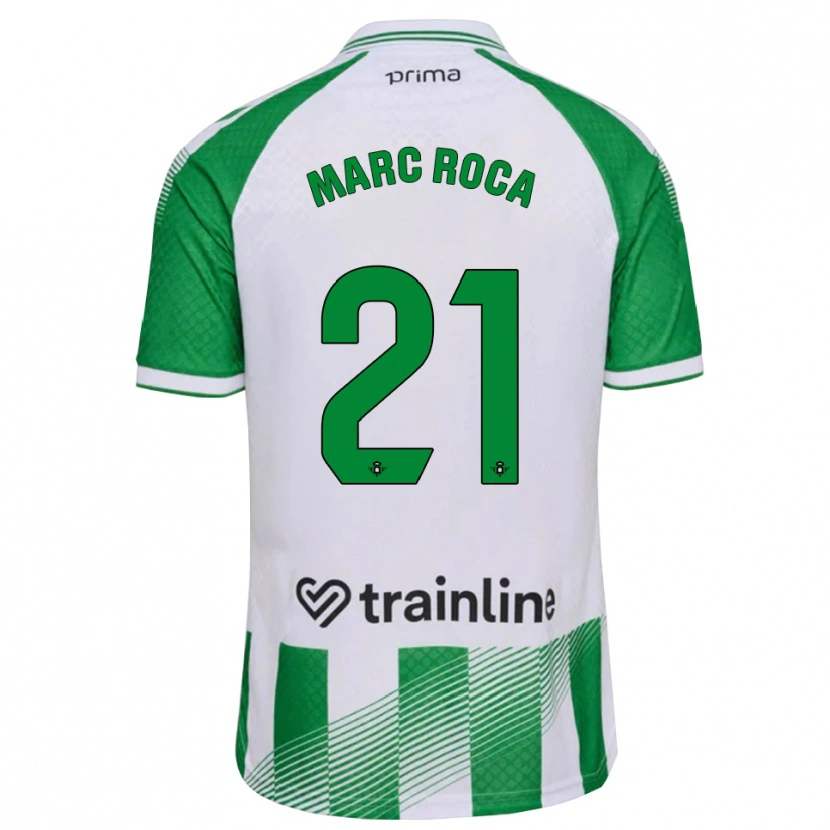 Danxen Niño Camiseta Marc Roca #21 Verde Claro Negro Blanco 1ª Equipación 2026/27 La Camisa