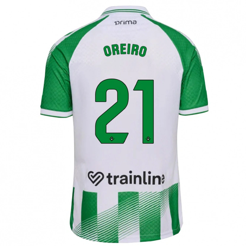 Danxen Niño Camiseta Jorge Oreiro #21 Verde Claro Negro Blanco 1ª Equipación 2026/27 La Camisa