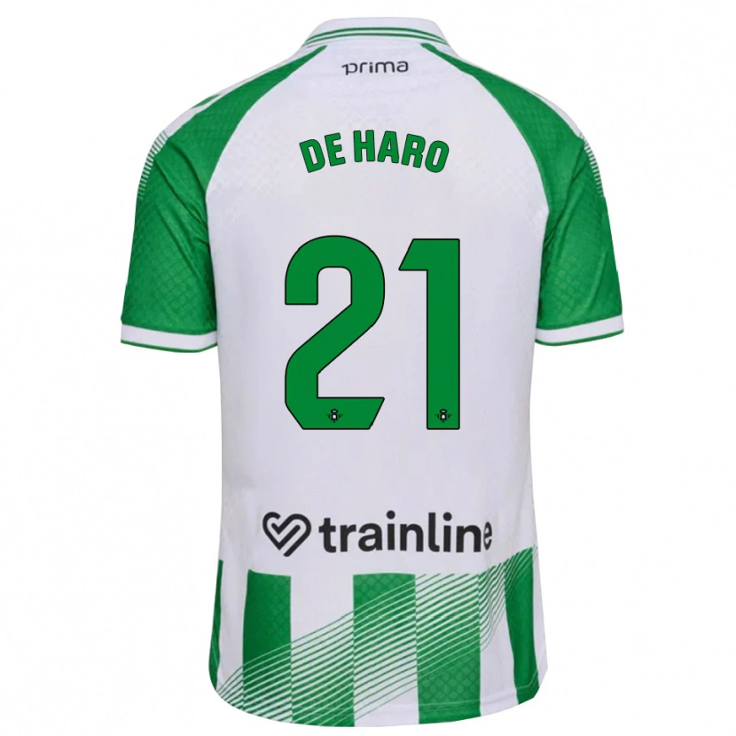 Danxen Niño Camiseta Alberto De Haro #21 Verde Claro Negro Blanco 1ª Equipación 2026/27 La Camisa