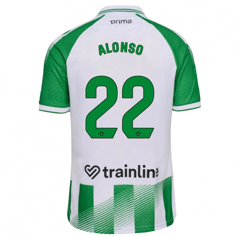 Danxen Niño Camiseta Borja Alonso #22 Verde Claro Negro Blanco 1ª Equipación 2026/27 La Camisa
