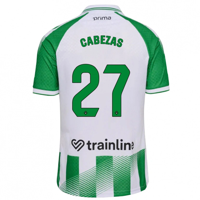 Danxen Niño Camiseta Ángela Cabezas #27 Verde Claro Negro Blanco 1ª Equipación 2026/27 La Camisa