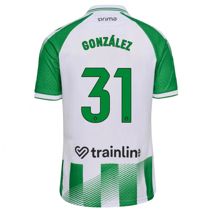 Danxen Niño Camiseta Manu González #31 Verde Claro Negro Blanco 1ª Equipación 2026/27 La Camisa