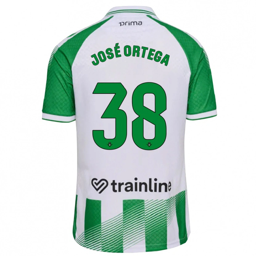 Danxen Niño Camiseta José Ortega #38 Verde Claro Negro Blanco 1ª Equipación 2026/27 La Camisa