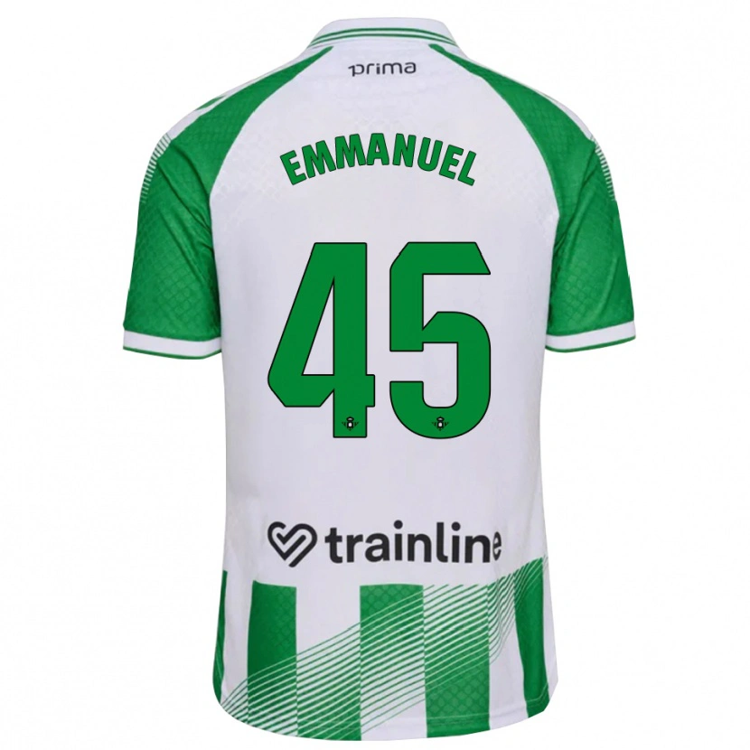 Danxen Niño Camiseta Jean Emmanuel N'agoran #45 Verde Claro Negro Blanco 1ª Equipación 2026/27 La Camisa
