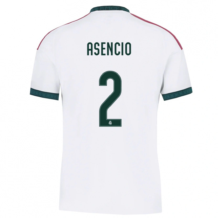 Danxen Niño Camiseta Raúl Asencio #2 Verde Oscuro Blanco Rojo 1ª Equipación 2026/27 La Camisa