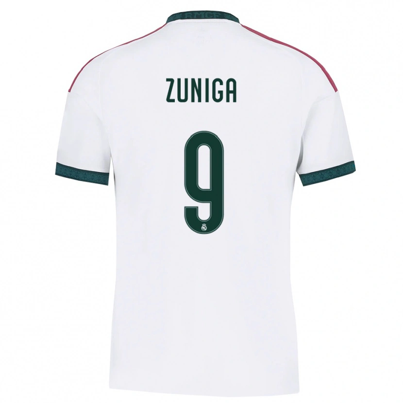 Danxen Niño Camiseta Loren Zúñiga #9 Verde Oscuro Blanco Rojo 1ª Equipación 2026/27 La Camisa