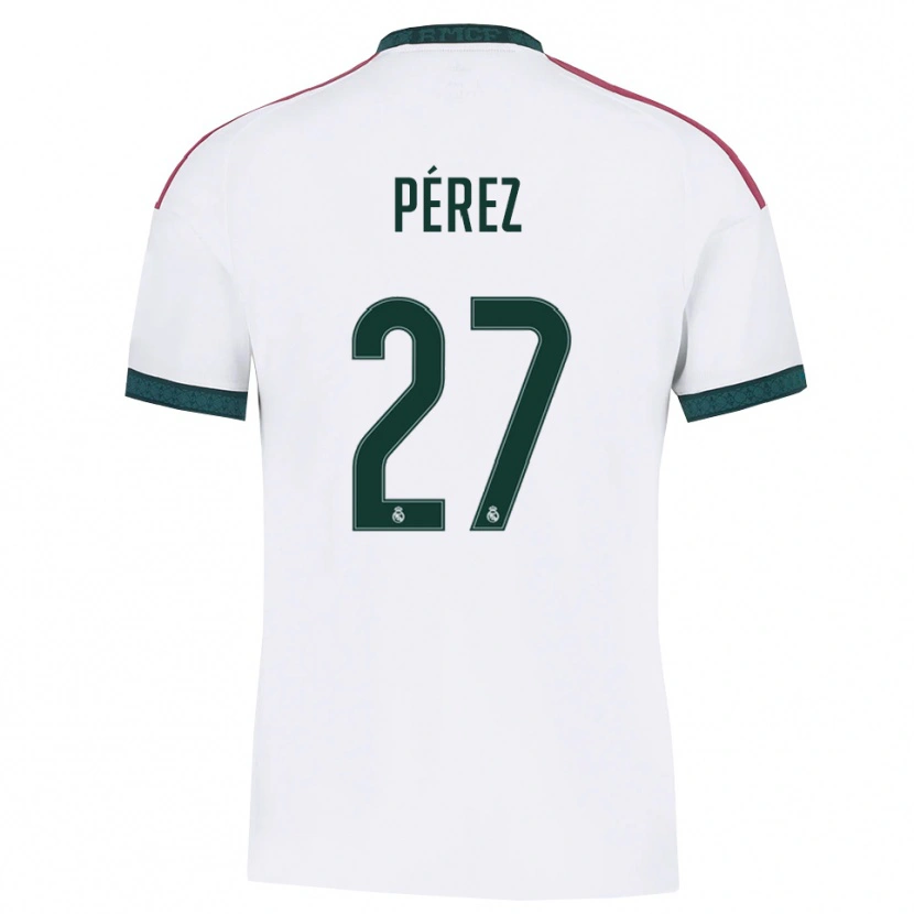 Danxen Niño Camiseta Adrián Pérez #27 Verde Oscuro Blanco Rojo 1ª Equipación 2026/27 La Camisa