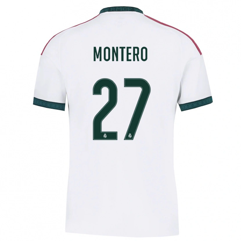 Danxen Niño Camiseta Pablo Montero #27 Verde Oscuro Blanco Rojo 1ª Equipación 2026/27 La Camisa