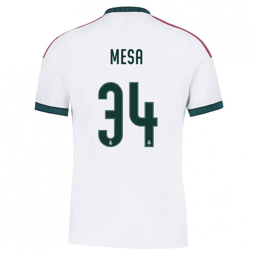 Danxen Niño Camiseta Óscar Mesa #34 Verde Oscuro Blanco Rojo 1ª Equipación 2026/27 La Camisa