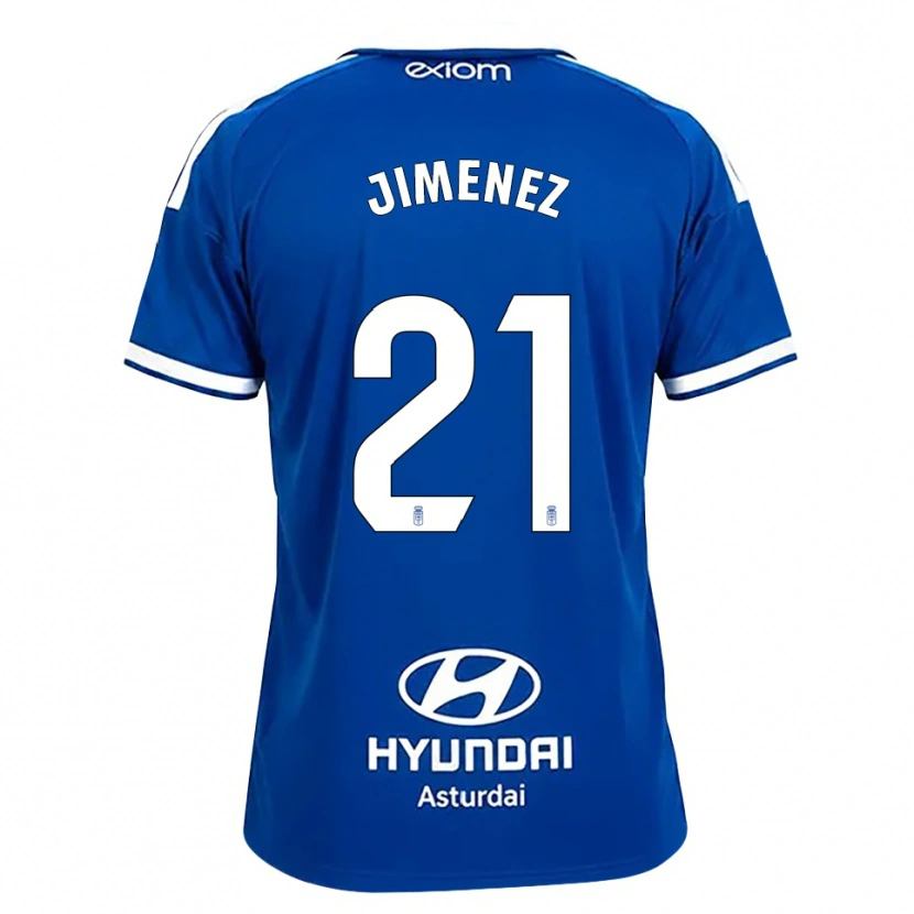 Danxen Niño Camiseta David Jiménez #21 Azul Mediano Blanco 1ª Equipación 2026/27 La Camisa