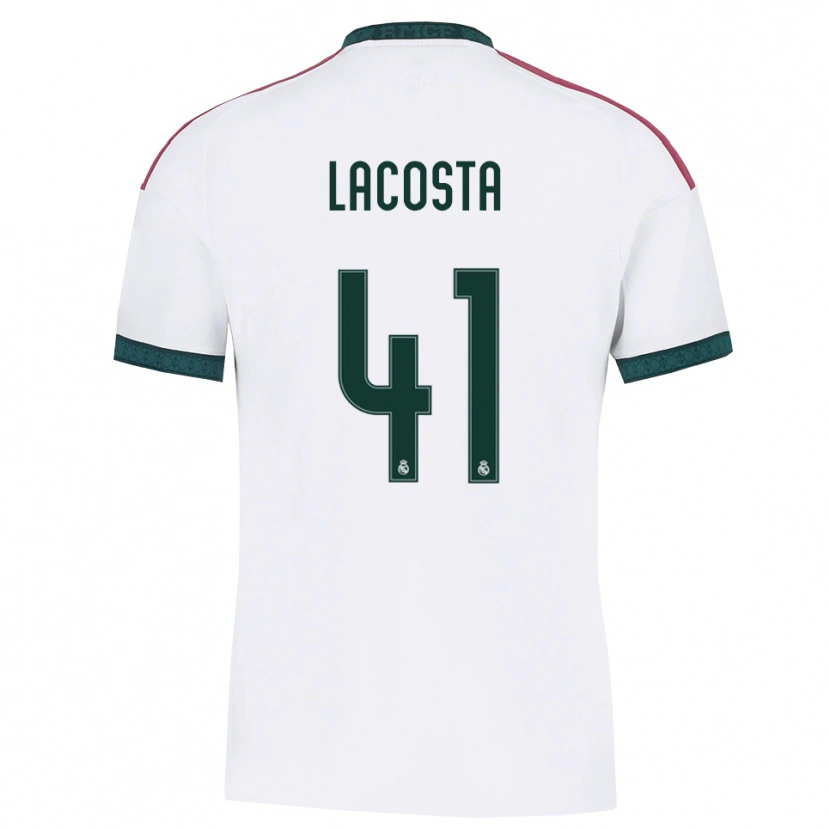 Danxen Niño Camiseta Diego Lacosta #41 Verde Oscuro Blanco Rojo 1ª Equipación 2026/27 La Camisa